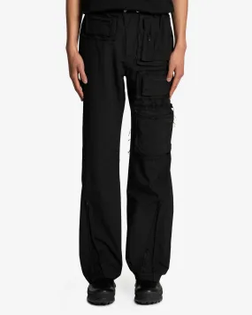 Andersson Bell Raw Edge Multi-Pocket Pants in Black