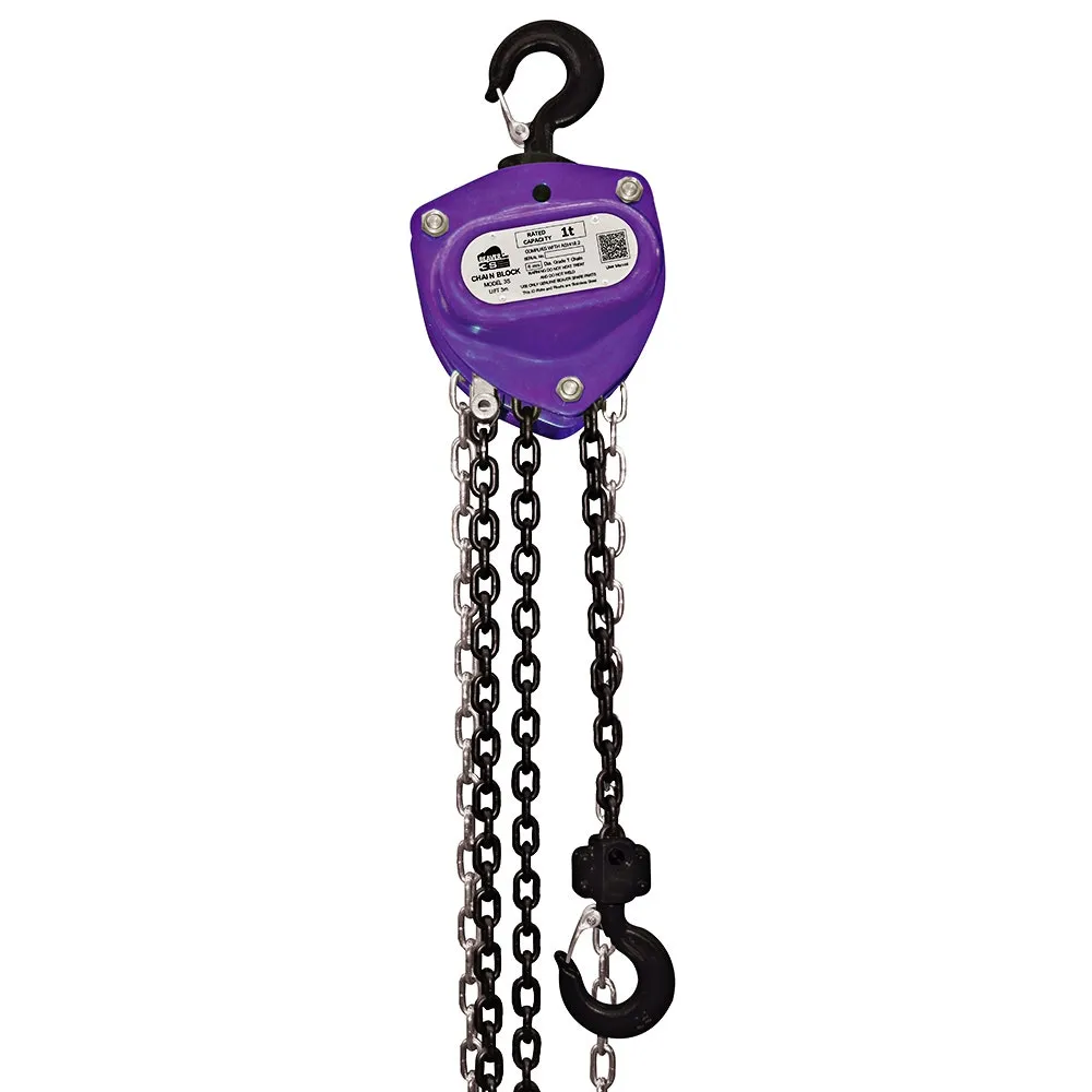 BEAVER 3S Industrial Manual Chain Blocks 1000kg 6m