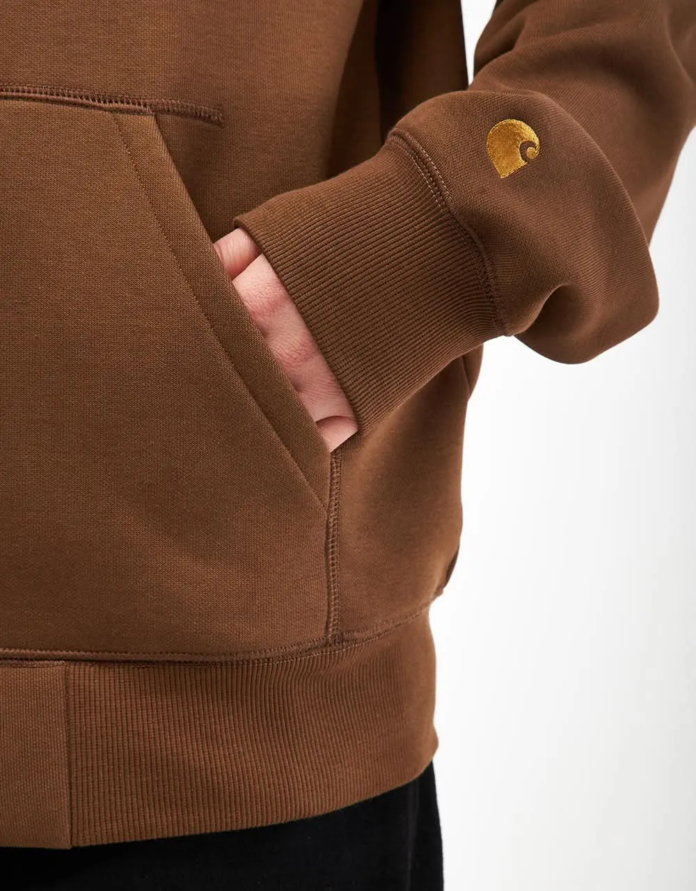 Carhartt WIP Hooded Chase Jacket - Chocolate/Gold