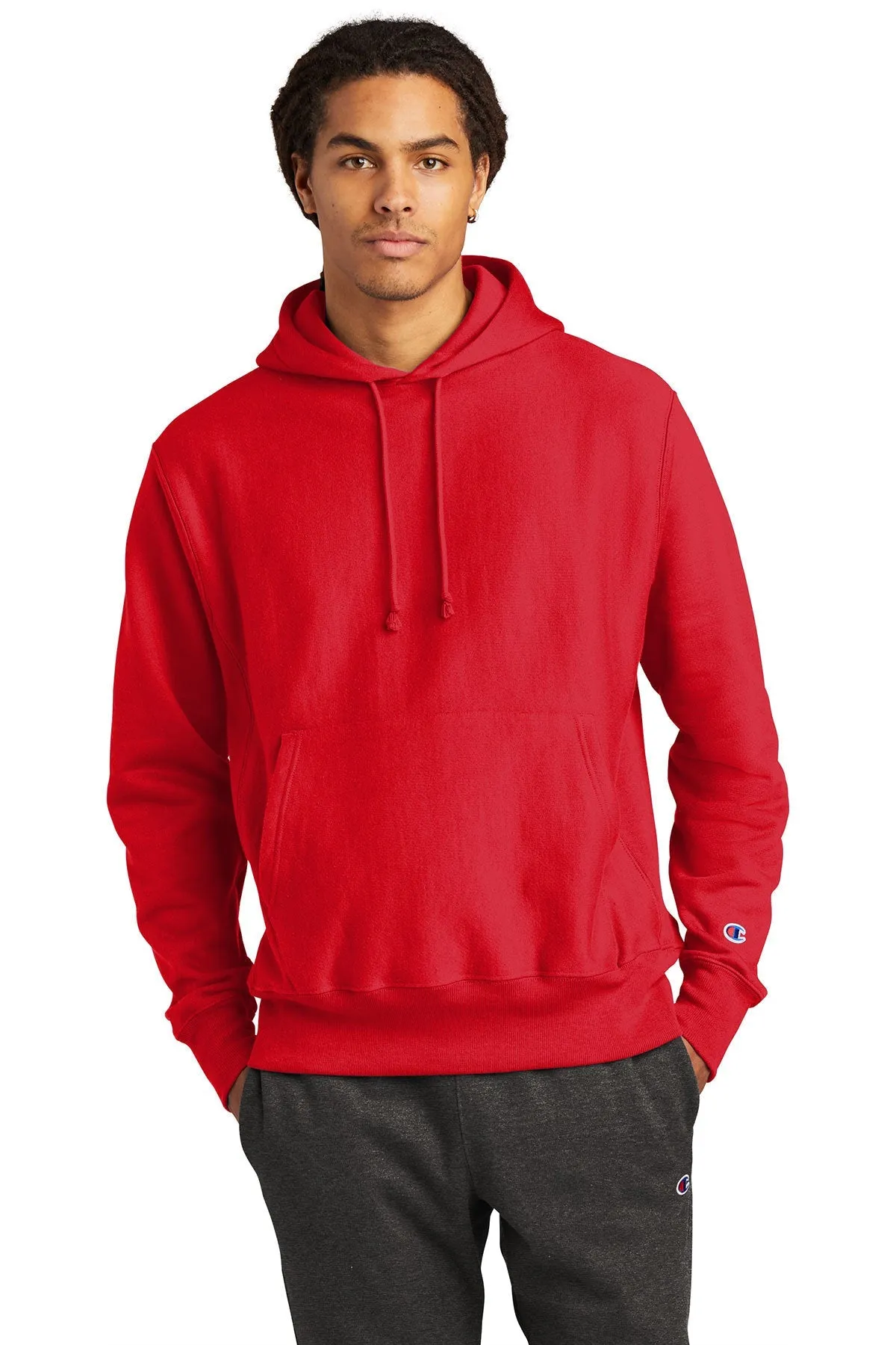 Champion Reverse Weave Hooded Sweatshirt, Red