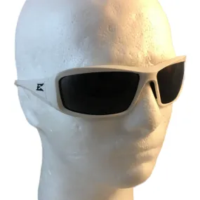 Edge Brazeau Safety Glasses White Frame w/ Smoke Lens