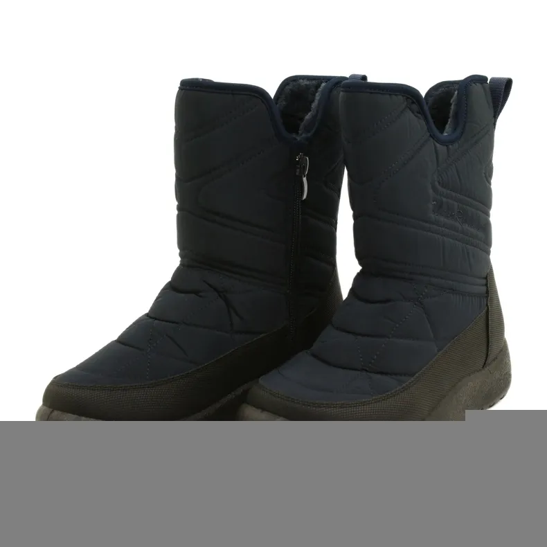 Evento Women's Water Resistant Navy snow boots black navy blue