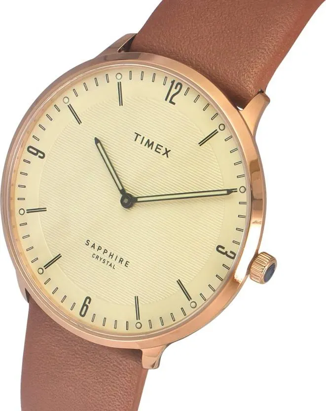 Fashion Quartz Analog Beige Dial Men's
