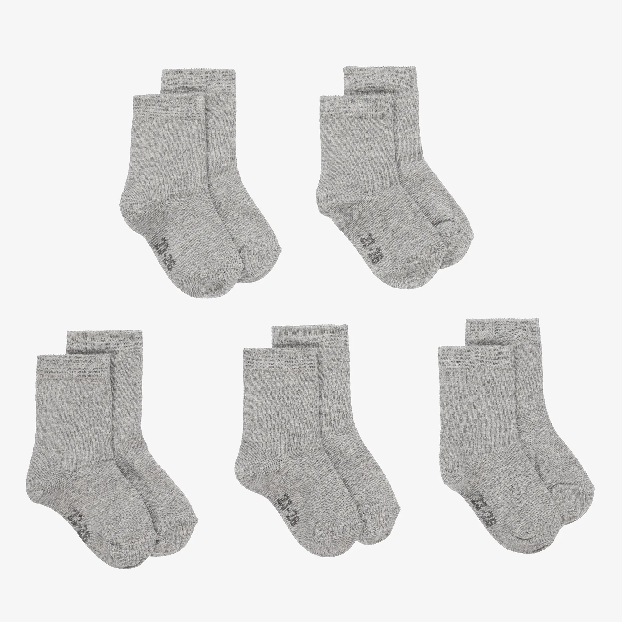 Grey Cotton Socks (5 Pack)