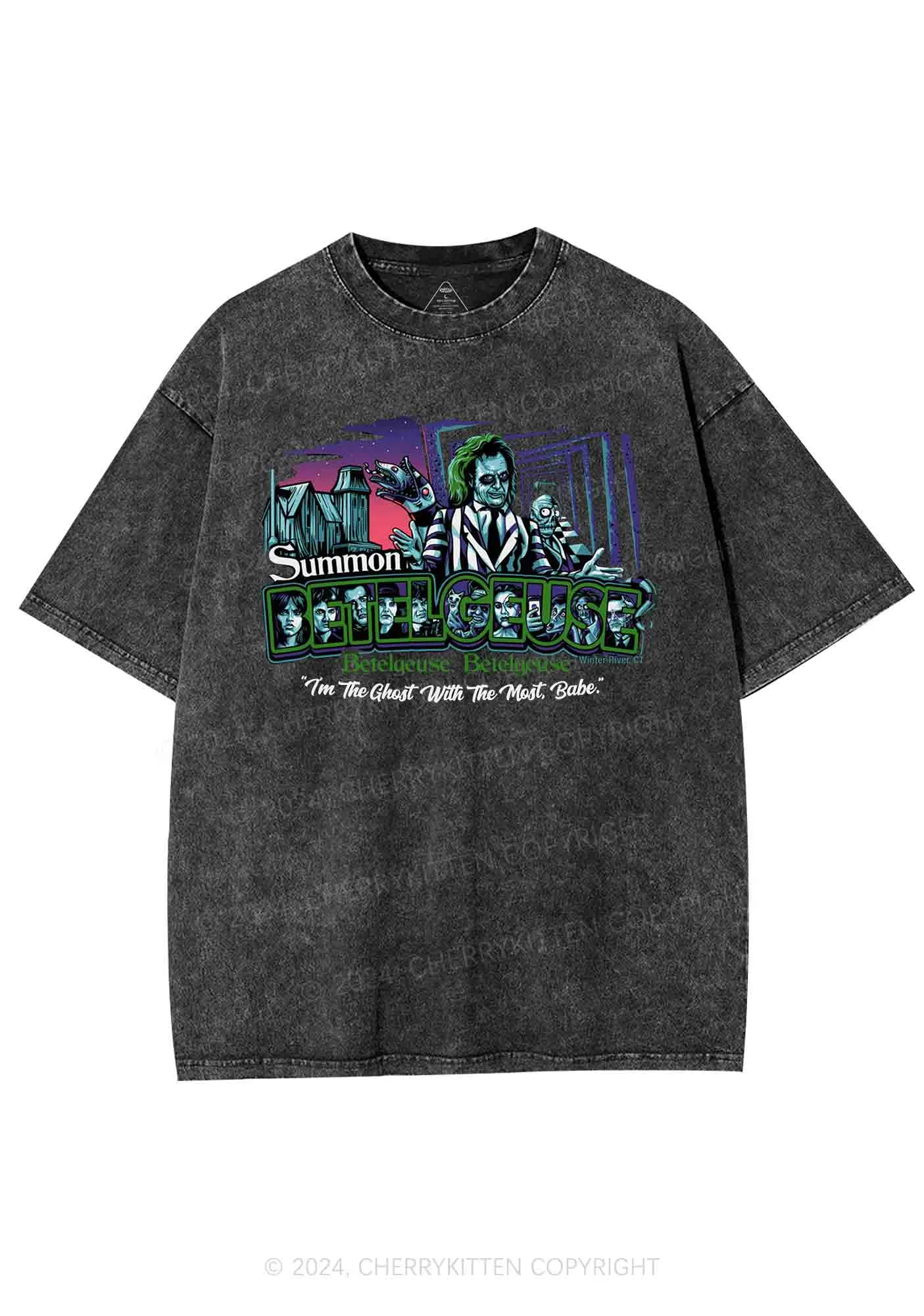 Halloween Summon Ghost Y2K Washed Tee Cherrykitten