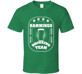 Hammings Drinking Team St. Patrick's Day Last Name Group T Shirt