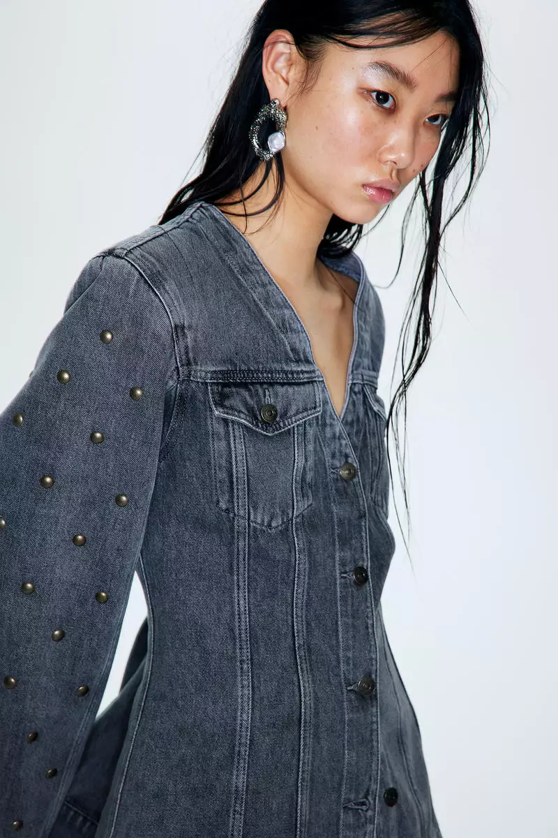 H&M Studded denim shacket