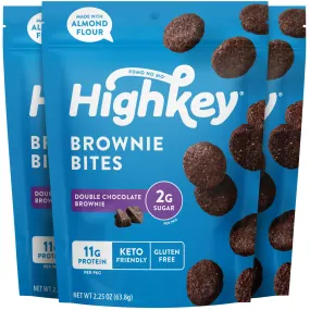 HighKey Keto Food Low Carb Snack Cookies - Chocolate Brownie - 3 Packs - 16 Pieces per Pack