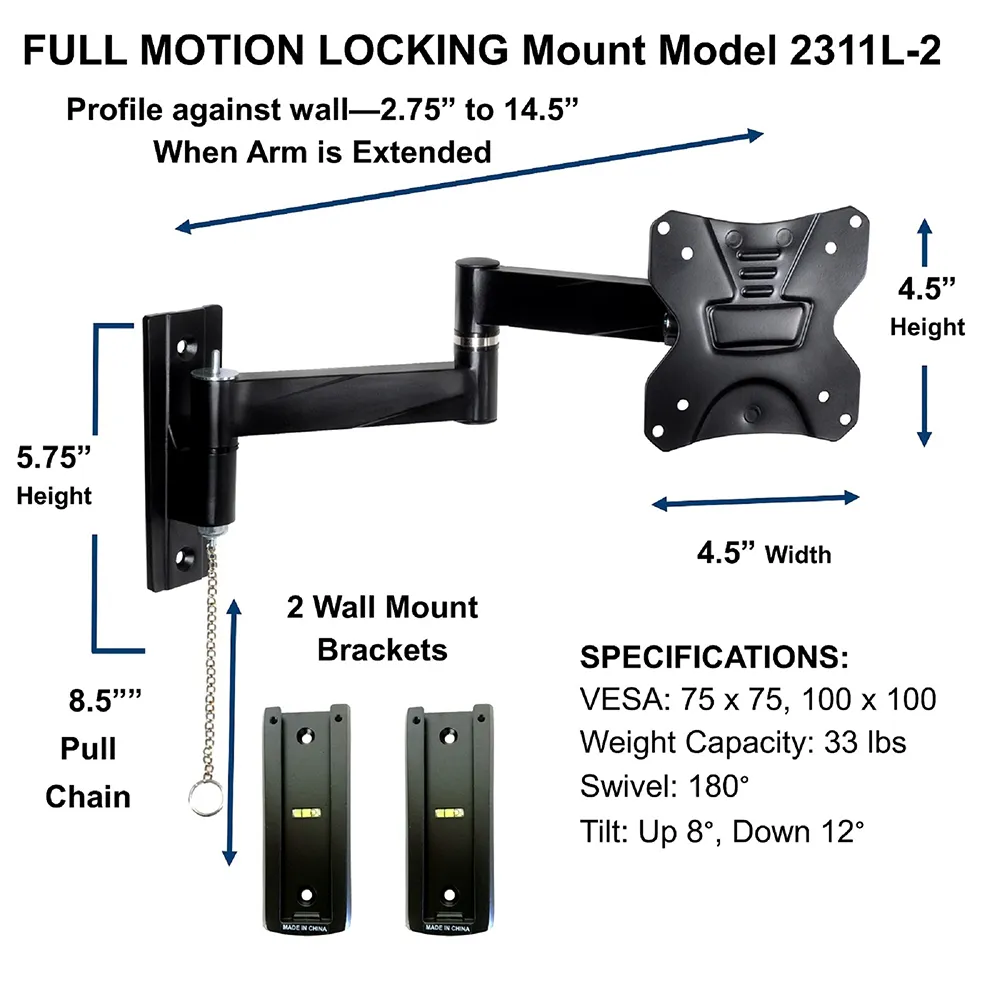 Master Mounts Multi-Location Locking TV Mount