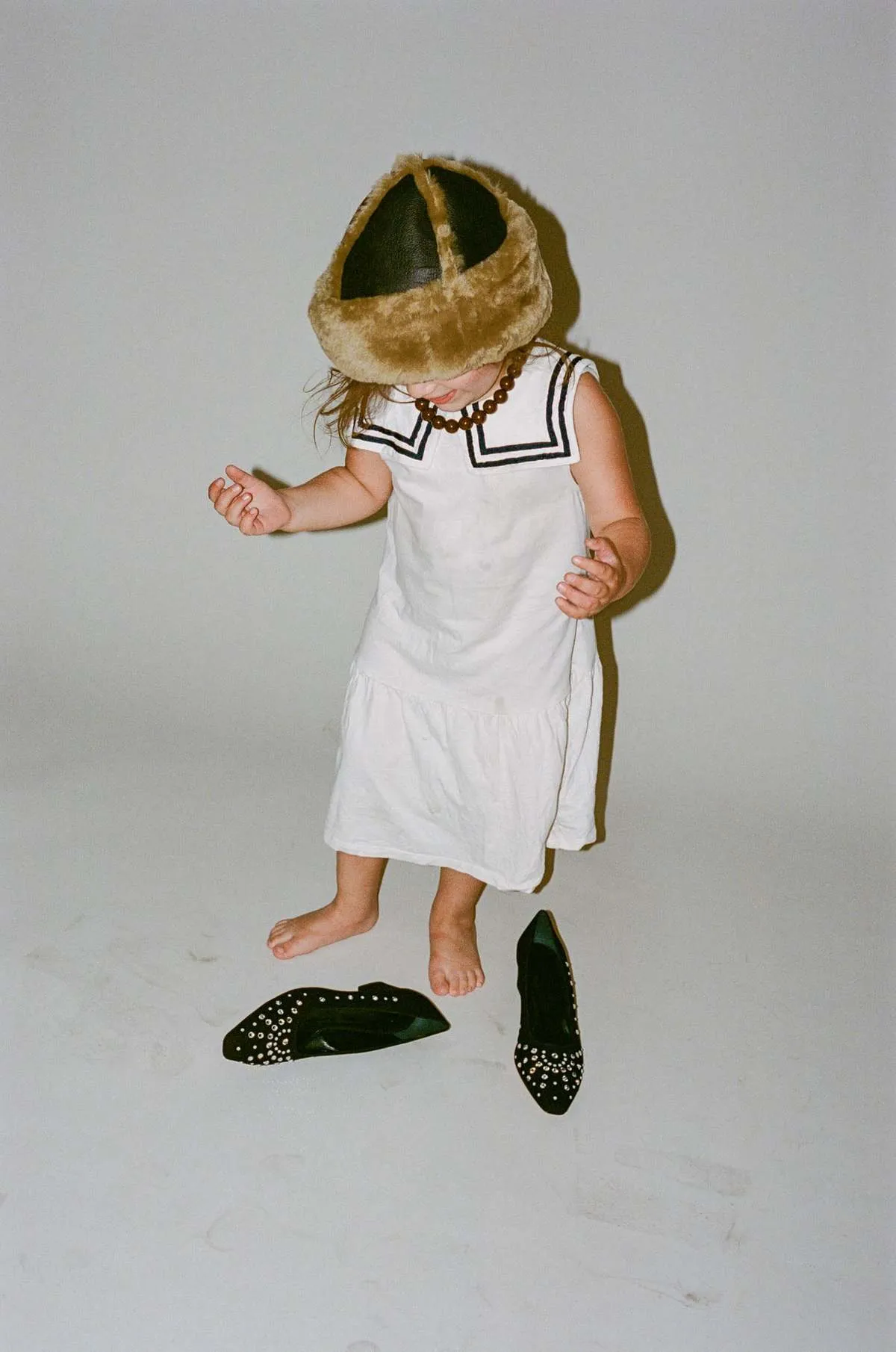 Sheepskin Seam Leather Hat - Chocolate/Tan