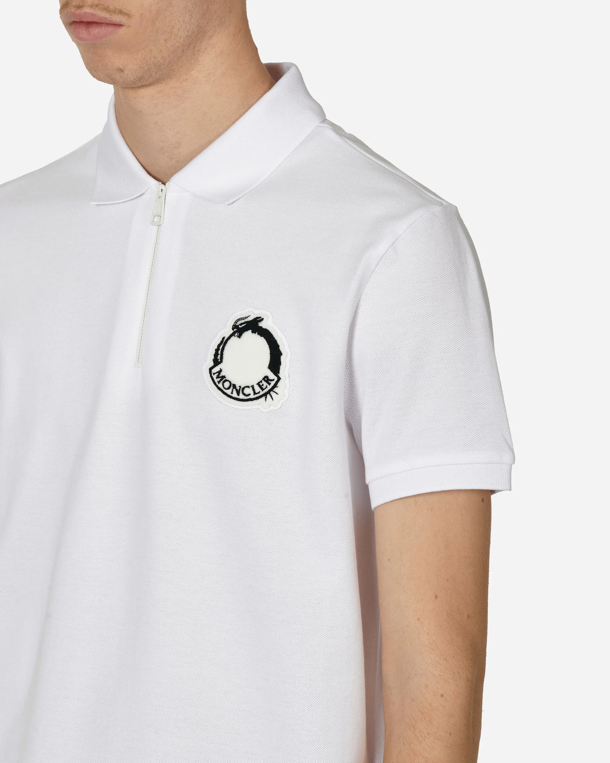 Year of The Dragon Logo Patch Polo Shirt White